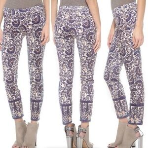 TORY‎ BURCH IZZY PRINTED CROPPED SKINNY JEANS WOMEN'S SIZE 25